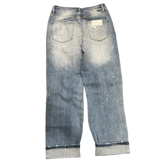 Risen Medium‎ Blue High Rise Girl Friend Capri Jeans - Picture 2 of 5